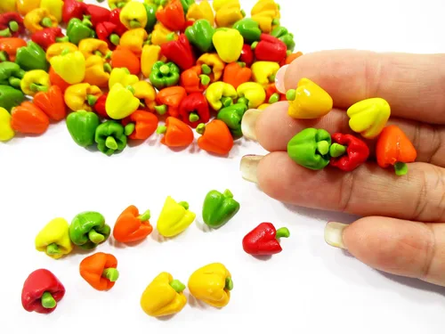 Miniatura 6 de Dolls House miniatures Lot 20 Mixed bell peppers Paprika vegetales Art Deco – El suministro de alimentos Dollhouse Alimentos – 4306