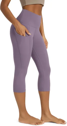 Miniatura 15 de ODODOS - Leggings capri de cintura alta para mujer con bolsillos, control de abdomen, no se transparentan, para entrenamiento atlético, running
