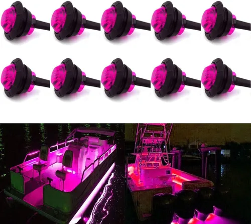 Miniatura 8 de Luces LED para barco marino impermeables (5 rojas + 5 verdes), luces de cortesía submarinas y de cubierta, 12V para yate, barco, pesca, pontón, 5