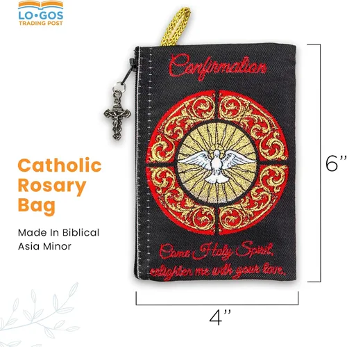 Miniatura 29 de Bolsa de rosario católico, estuche de rosario de bautismo para niños con números 6:24-26, versículo de la Biblia, 4 x 6 pulgadas, joyería y monedero