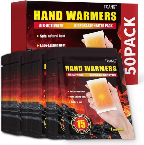 Hand Warmers Disposable - Up to 15 Hours of Heat - 10/50/100/200 Pack Super Long Lasting Air Activated Warmers, All Natural, Portable for Body,