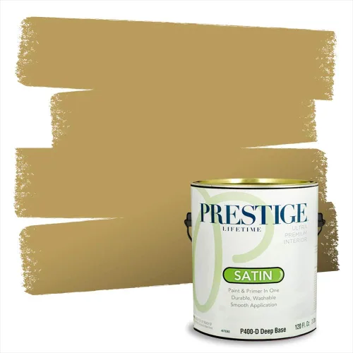 Miniatura 213 de PRESTIGE Paints Exterior Paint and Primer In One, 1-Gallon, Satin, Comparable Match of Benjamin Moore* Royal Linen* 931BM-PCM