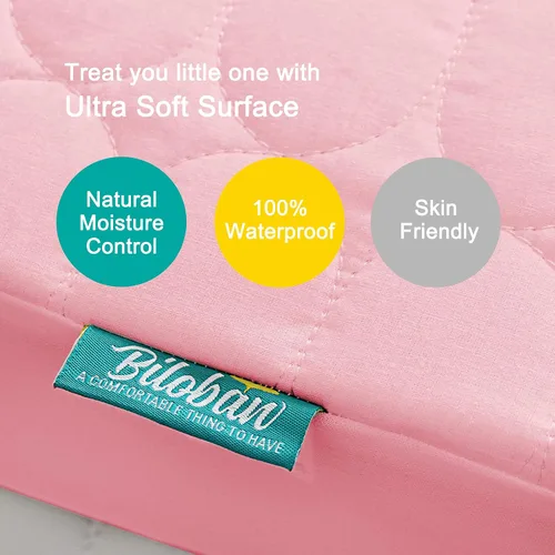 Miniatura 2 de Sábanas Protectoras de Colchón para Cuna Impermeables Paquete de 2, Funda Acolchada de Protector de Colchón para Cuna Ajustable para Colchón de Cama