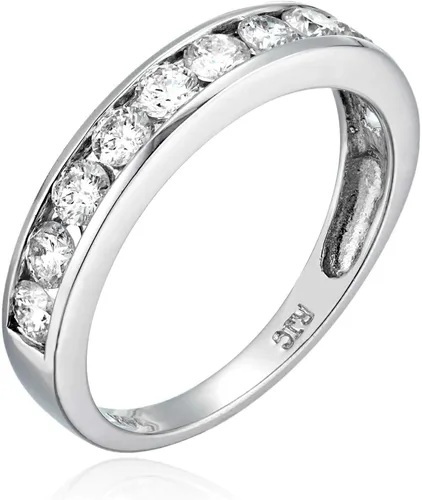 Miniatura 10 de VIR JEWELS Anillo de boda de diamante blanco de 1 cttw a 2 quilates para mujer, juego de canales de oro de 14 quilates, tamaño 4.5-10