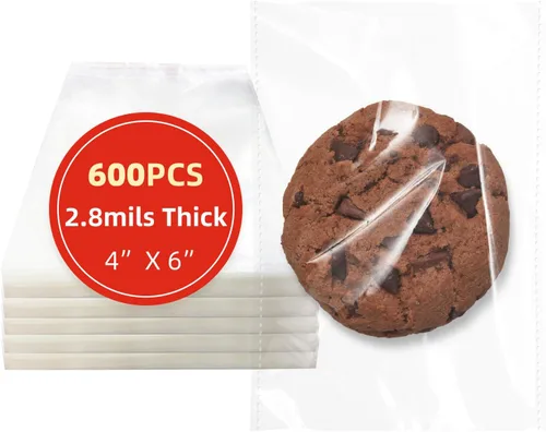 Miniatura 19 de DTmasao 1200 bolsas de celofán autosellantes de 4 x 6 pulgadas, bolsas transparentes para galletas, bolsa de celofán resellable para embalaje