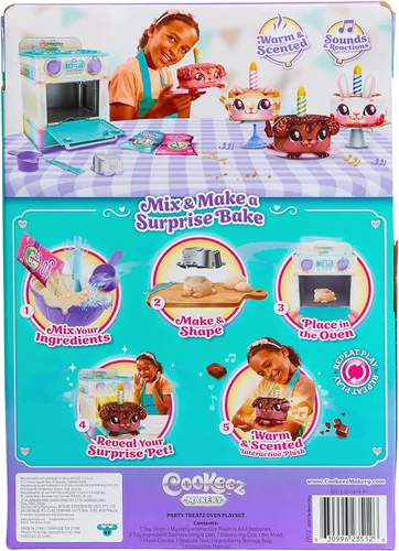Miniatura 3 de Cookeez Makery Horno de dulces para fiestas, mezcla a tu amigo abrazos. Caliente la mezcla de masa y crea un pastel de cumpleaños interactivo cálido