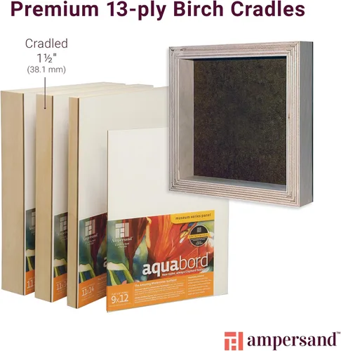 Miniatura 7 de Ampersand Art Supply Aquabord - Panel de pintura de acuarela, superficie altamente absorbente para acuarela, gouache y caseína de 8 x 8 pulgadas