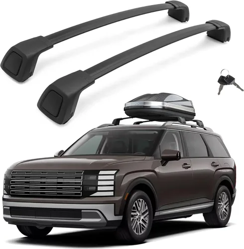 Miniatura 10 de Barras transversales mejoradas para Hyundai Santa Fe 2019-2023, barras transversales de techo antirrobo para equipaje, kayak, esquí, bicicleta