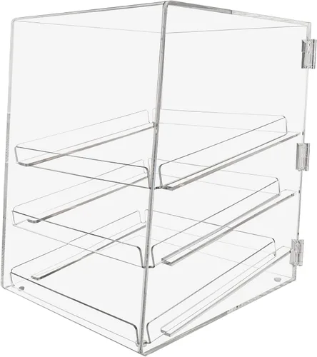 Miniatura 13 de Marketing Holders Cubo de exhibición de pastelería con puerta de 10.25 x 11.5 x 11 pulgadas para productos horneados con 2 bandejas extraíbles