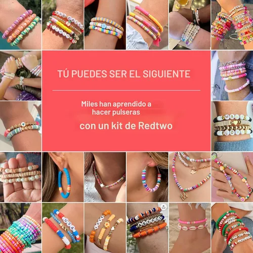 Miniatura 4 de Redtwo Juego de 23000 cuentas de arcilla para hacer pulseras, 144 colores, 7 cajas de cuentas Heishi de polímero plano para hacer joyas de amistad