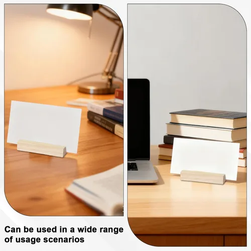 Miniatura 4 de 6 soportes de madera para números de mesa, tarjeteros de madera para colocar tarjetas de fotos y tarjetas de nombre para letreros acrílicos