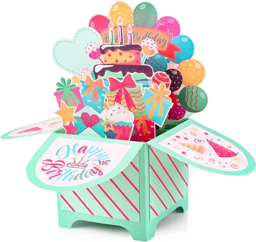 Miniatura 17 de POPGIFTU Paquete de 3 tarjetas emergentes 3D para el día de la madre con sobres y etiquetas de mensaje, juego de tarjetas de felicitación de ramo