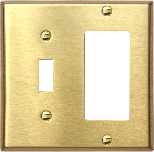 Miniatura 11 de Rio Salto Colección Signature BRAS Signature Colección de tamaño mediano de metal dorado con interruptores de palanca doble para luz de pared