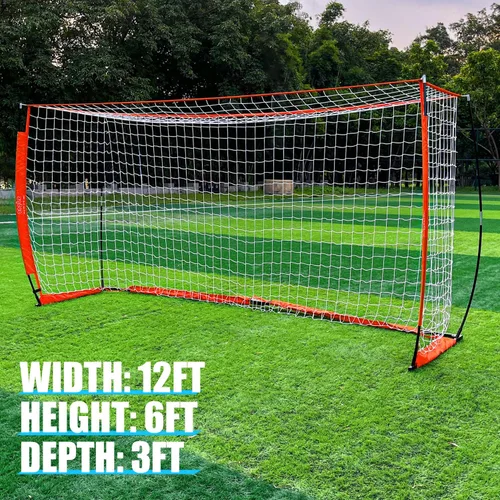 Miniatura 2 de Portería de fútbol para patio trasero Red portátil plegable de metal Fácil instalación Red portátil para todas las edades 1 par