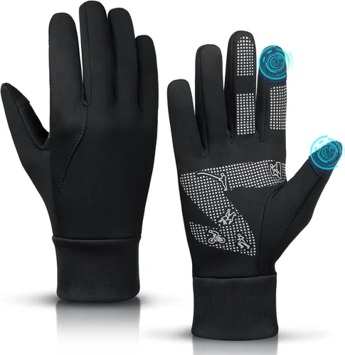 Guantes de invierno para hombres y mujeres Guantes térmicos para pantalla táctil, guantes deportivos cálidos para clima frío para correr, ciclismo