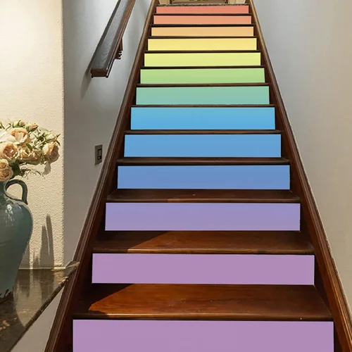 Miniatura 15 de FLFK - Adhesivos para escalones de playa al amanecer - Juego de 15, calcomanías pela y pega para peldaños de escaleras, 39.3"x7.08" Gxl3203