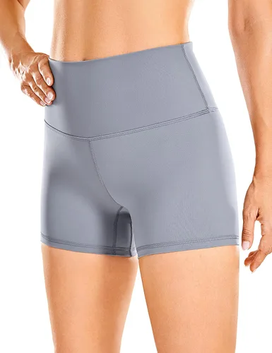 CRZ YOGA Pantalones cortos de motociclista para mujer, 4 pulgadas, cintura alta, yoga, entrenamiento, gimnasio, pantalones cortos de elastano