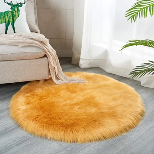 Miniatura 6 de Meng Ge - Funda de piel de oveja sintética para sofá o sillón, color liso Rosa