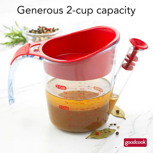 Miniatura 7 de GoodCook Separador de grasa diario para cocinar, separador resistente al calor de 2 tazas con boquilla de vertido, separador de grasa de liberación
