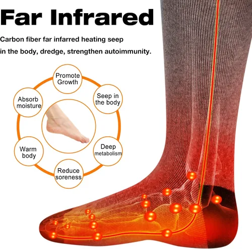 Miniatura 4 de Rabbitroom Calcetines calefactables para hombres y mujeres, recargables y lavables, para invierno, eléctricos, calentados térmicos, calentadores