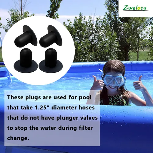 Miniatura 5 de Paquete de 4 tapones de repuesto para pared de piscina – Tapones para agujeros de filtro de bomba de piscina para piscinas Bestway e Intex sobre