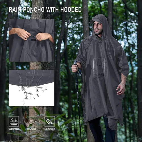 Miniatura 2 de Impermeable con capucha estilo poncho, para hombres y mujeres