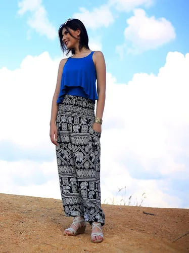 Miniatura 6 de Pantalones bohemios, pantalones harem, de yoga, para mujer, para la playa