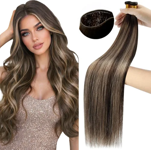 Miniatura 32 de Moresoo - Extensiones de cabello humano real cosidas, Remy, lacio, doble trama, color negro jet, 14 pulgadas, 3.53 onzas