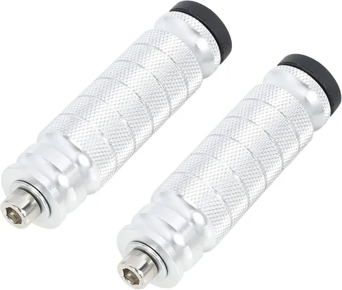 F Fierce Cycle 1 par de reposapiés de aluminio de 6 mm para motocicleta, conjunto trasero, reposapiés, estribo, reposapiés para moto, tono plateado