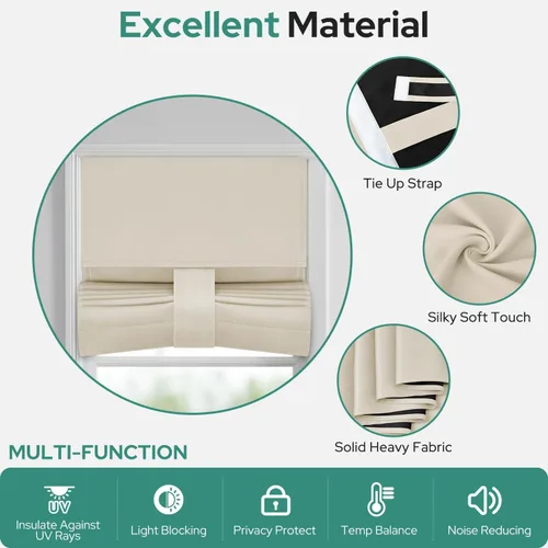 Miniatura 7 de HOMEIDEAS Cortinas 100% Opacas para Luces Laterales de Puerta Principal, Cubierta de Ventana de Puerta de Aula, Persianas de Privacidad