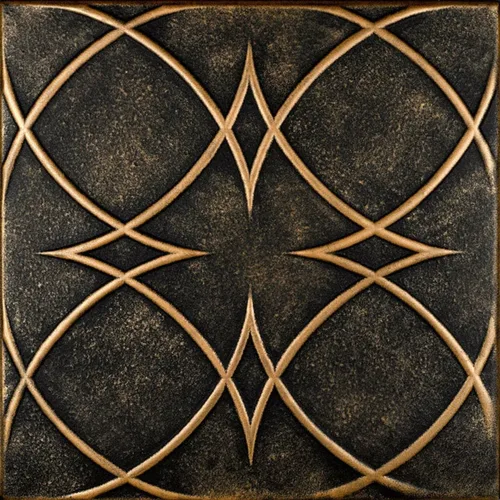 Miniatura 5 de À LA MAISON CEILINGS R82 - Azulejos de techo de espuma con pegamento de círculos y estrellas (21.6 pies cuadrados/caja), paquete de 8, color dorado