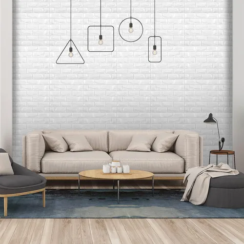 Miniatura 2 de 30 piezas de paneles de pared 3D, papel tapiz de ladrillo falso autoadhesivo de espuma, paneles de pared de ladrillo falso de piedra