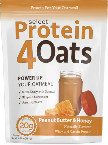 PEScience Protein4Oats, Polvo de Proteína para Hacer Avena de Proteína de Sabor Increíble, con Suero y Caseína, Sin Gluten, Manteca de Maní y Miel,