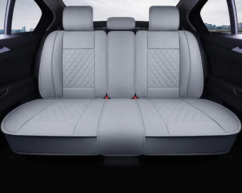 Miniatura 2 de Funda para asiento de automóvil, resistente al agua, de cuero sintético, para asientos delanteros y traseros, ajuste universal para la mayoría