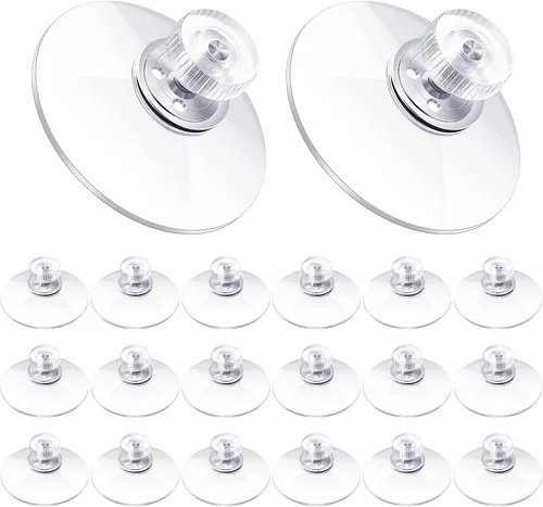Zopeal 20 piezas de ventosas adhesivas al por mayor con tornillos, tuercas, ventosas de plástico, almohadillas de 40 mm, PVC transparente, ventosas