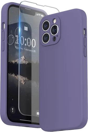 Miniatura 27 de SURPHY Funda compatible con iPhone 13 Pro Max con protector de pantalla, (protección de cámara + forro de microfibra suave), funda de silicona Negro