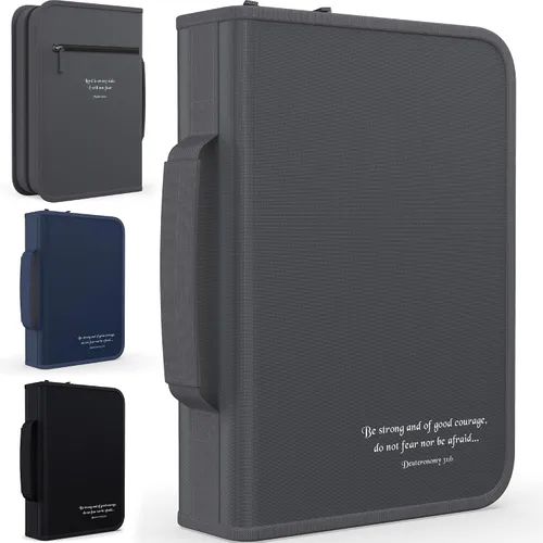 DEHITE Funda para la Biblia para mujeres y hombres, bolsa de transporte prémium para la Biblia con ranuras para bolígrafos, disponible en tamaños