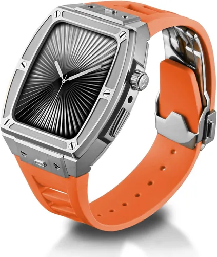 Miniatura 7 de Funda de metal de lujo con correa para Apple Watch Series 10 de 1.812 pulgadas, funda protectora militar resistente contra golpes, diseño táctico