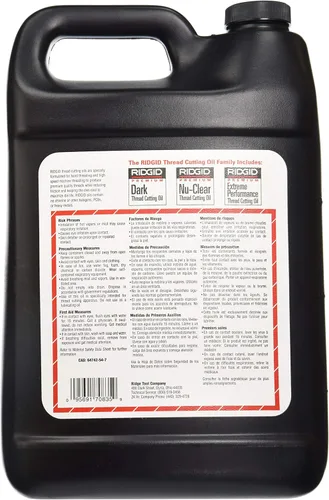 Miniatura 2 de RIDGID 70835 Nu-Clear Aceite de corte de rosca, 1 galón, halógeno, PCB y sin cloro, diseñado para prolongar la vida útil del equipo, enfría hilos