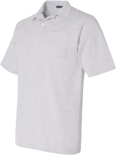 Miniatura 3 de Playera estilo polo con bolsillo, antimanchas para hombres, L, Gris deportivo