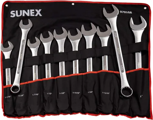 Miniatura 7 de Sunex Tools 9930 SAE Stubby - Juego de llaves combinadas, 3/8 pulgadas - 15/15 pulgadas, 11 piezas