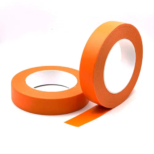 Miniatura 4 de Paquete de 2 Cintas Naranjas para Pintores de 1 pulgada de Ancho, Cinta de Enmascarar de 1 pulgada X 55 Yardas X 2 Rollos, Cinta de Papel Naranja