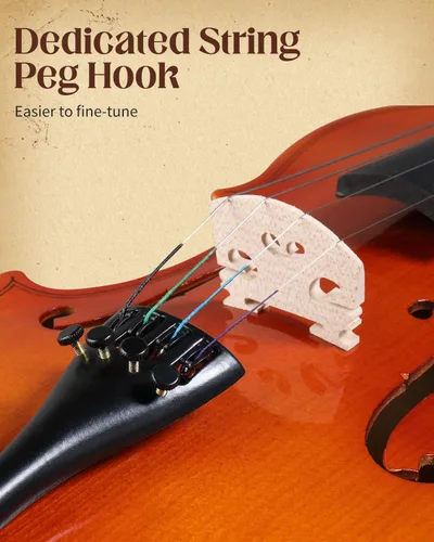 Miniatura 2 de Ktaxon Violín 4/4 Juego de Tamaño Completo Fiddle, Kit Completo de Violines Acústicos con Tablero Hecho a Mano, Estuche Rígido Ligero de Iniciación