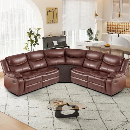 Miniatura 7 de KinCam Fundas impermeables para sofá modular reclinable, fundas de sofá reclinable de gran tamaño para sofá en forma de L, funda de sofá Chocolate