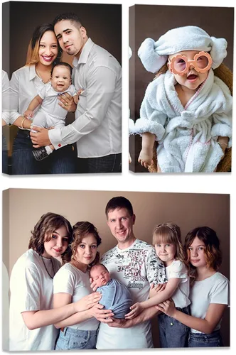 Miniatura 24 de ZXHYWYM Impresiones personalizadas con tus fotos, imágenes personalizadas de 3 piezas para retratos familiares, mascotas, imágenes personalizadas 3