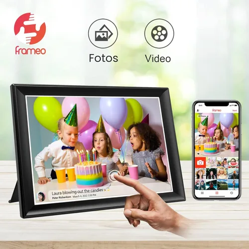 Miniatura 3 de Marco de fotos digital WiFi inteligente de 64 GB de 10.5 pulgadas, pantalla táctil LCD FHD IPS de 1920 x 1280, rotación automática, almacenamiento