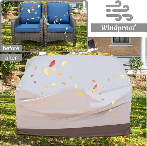 Miniatura 6 de ovios Fundas para muebles de patio, funda impermeable para sillas de sofá seccional, sofá biplaza otomana, sofá o mesa de uso general, 58.3 pulgadas