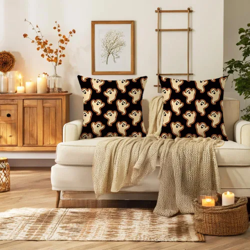 Miniatura 2 de Fundas de almohada de Halloween de 16 x 16 pulgadas, juego de 2 bonitas fundas de almohada decorativas para sofá, dormitorio, sala de estar
