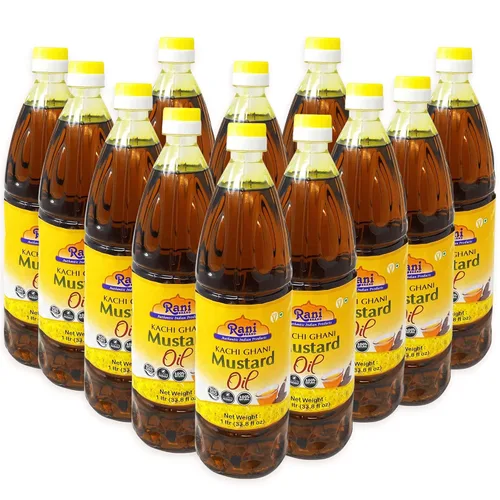 Miniatura 14 de Aceite de Mostaza Rani (Kachi Ghani) 169 Onzas (5 Litros) SIN GMO Sin Gluten Vegano 100% Natural Kosher