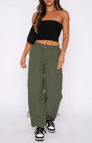 Miniatura 2 de Waitfairy Pantalones de paracaídas para mujer, pantalones cargo holgados con bolsillos